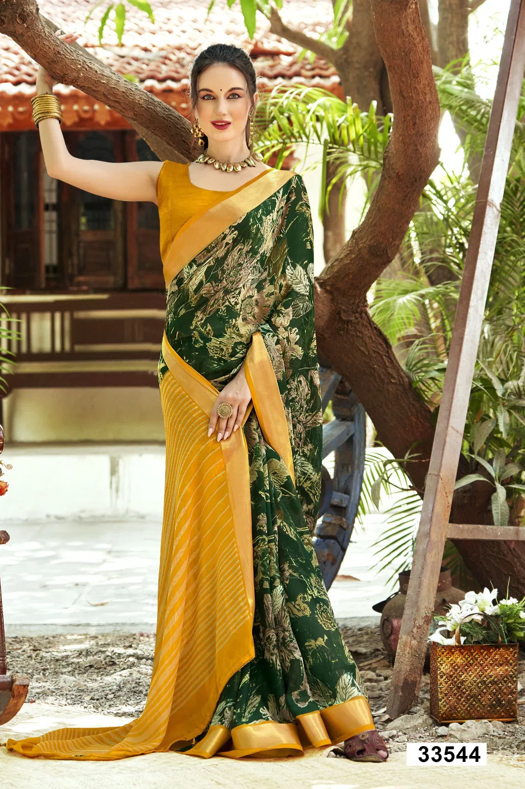 Jiya Vol 26 By Vallabhi Moss Georgette Printed Saree Suppliers In India
